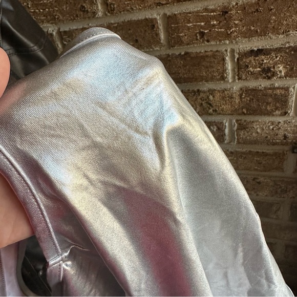 Chemistry Silver Metallic Zipper Bodysuit 
Size small - Picture 6 of 7